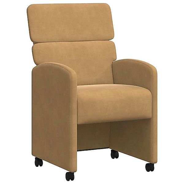 vidaXL Esszimmerstühle mit Rollen 2 Stk Braun 58 x 65 x 98 cm Samt 42017882 günstig online kaufen