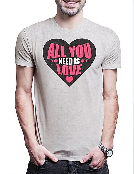 Urban Backwoods Print-Shirt All You Need Is Love Heart Herren T-Shirt Liebe günstig online kaufen