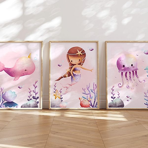 MeinBaby123® Poster Süße Meerjungfrau Kinderzimmer, Meerjungfrau, günstig online kaufen
