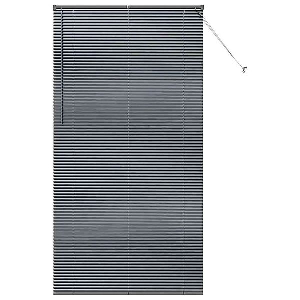 vidaXL Fensterjalousie mit Vorhängen Dunkelgrau Aluminium 42006099 günstig online kaufen