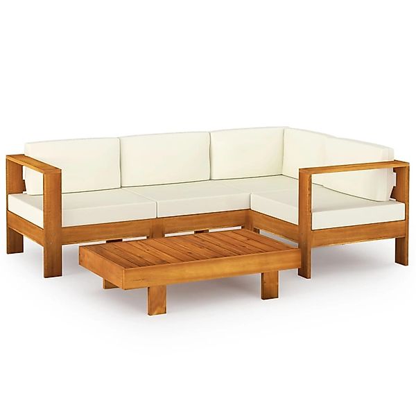 vidaXL Gartenlounge-Set 5-tlg. Garten-Lounge-Set mit Creme günstig online kaufen