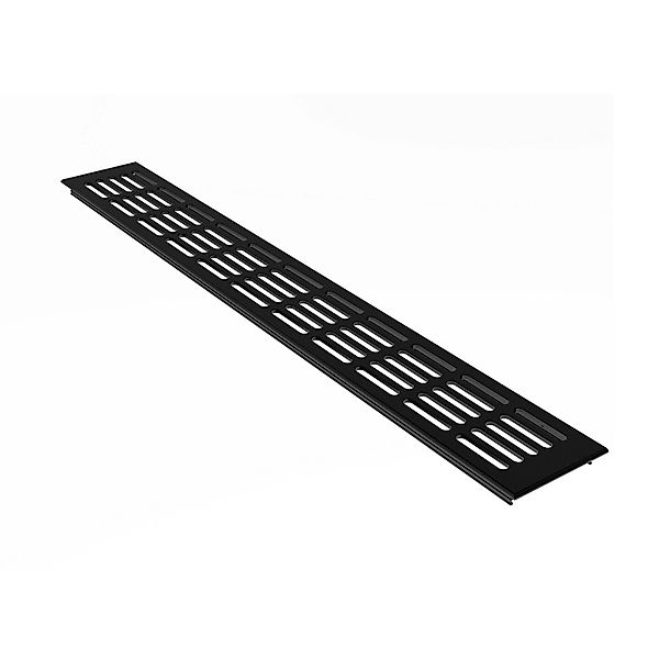 MS Beschläge Belüftungsgitter 80 x 1200 mm Alu Schwarz RAL 9005 günstig online kaufen