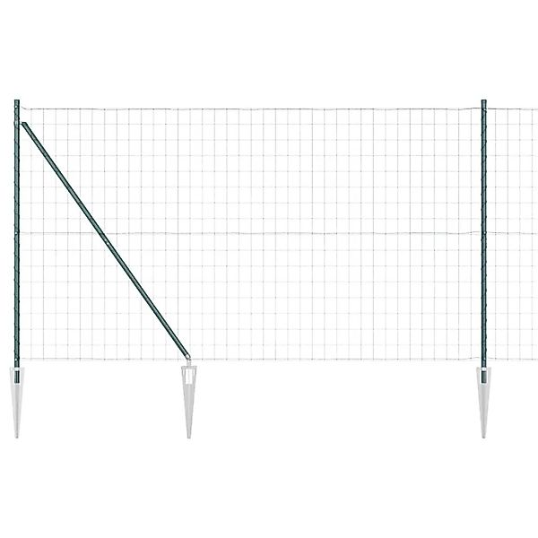 vidaXL Zaun mit Pfosten Grün 1,6 x 10 m Stahl und PVC 3350567 günstig online kaufen