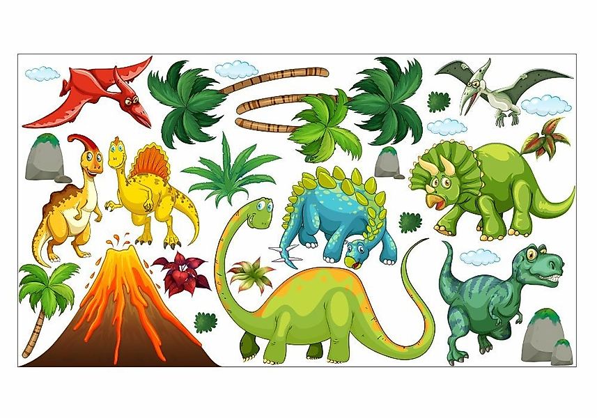 nikima Wandtattoo 017 Wandtattoo Dinosaurier - 750 x 420 mm (PVC-Folie) günstig online kaufen