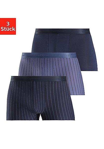 s.Oliver Boxer Boxershorts für Herren (Packung, 3-St) in Streifen und Uni a günstig online kaufen