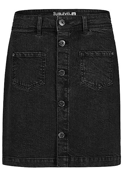 SUBLEVEL Sommerrock mit Knopfleiste und aufgesetzten Taschen Denim Skirt günstig online kaufen