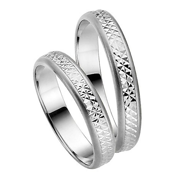 LOVE by Goettgen Trauringe Paar, Weiss 333 Gold, Eheringe günstig online kaufen