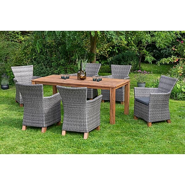 Merxx Gartenmöbel-Set Toskana 13 -tlg. Grau FSC® günstig online kaufen