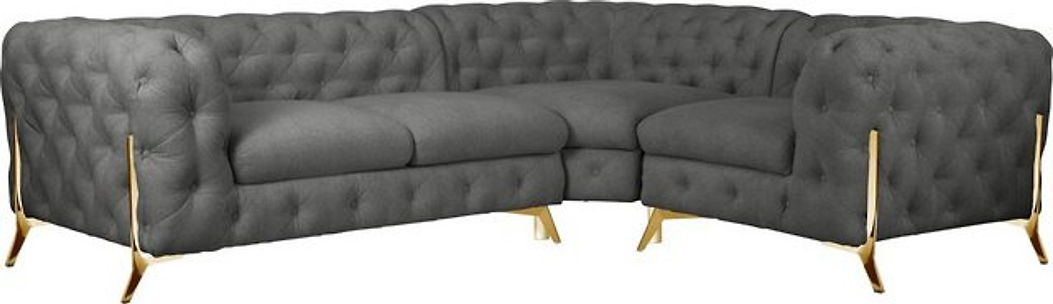 Leonique Chesterfield-Sofa Amaury L-Form, moderne Chersterfield-Optik, Brei günstig online kaufen