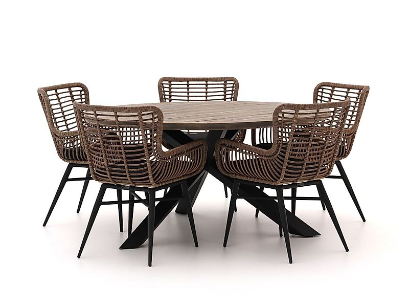 Intenso Asti/Rough-Y Ø 150 cm Gartenmöbel-Set 6-teilig günstig online kaufen