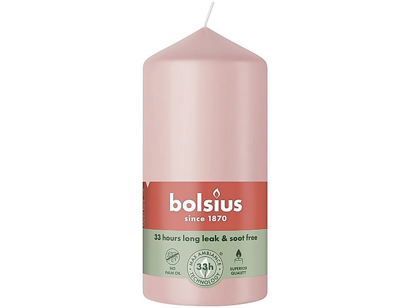 Bolsius Stumpenkerze Bolsius Stumpenkerze rosa 12 cm Ø 5,8 cm günstig online kaufen