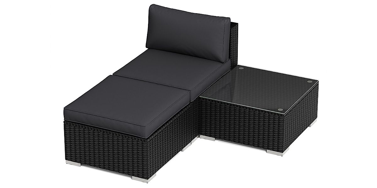 MeXo Gartenlounge-Set Balkonmöbel Rattan Modulsofa mit günstig online kaufen