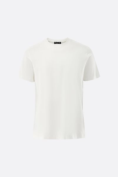 T-Shirt aus Schweizer Baumwolle mit Rundhals Regular Fit günstig online kaufen