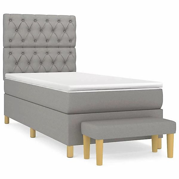 vidaXL Boxspringbett mit Matratze Hellgrau 80x200 cm Stoff1359232 günstig online kaufen