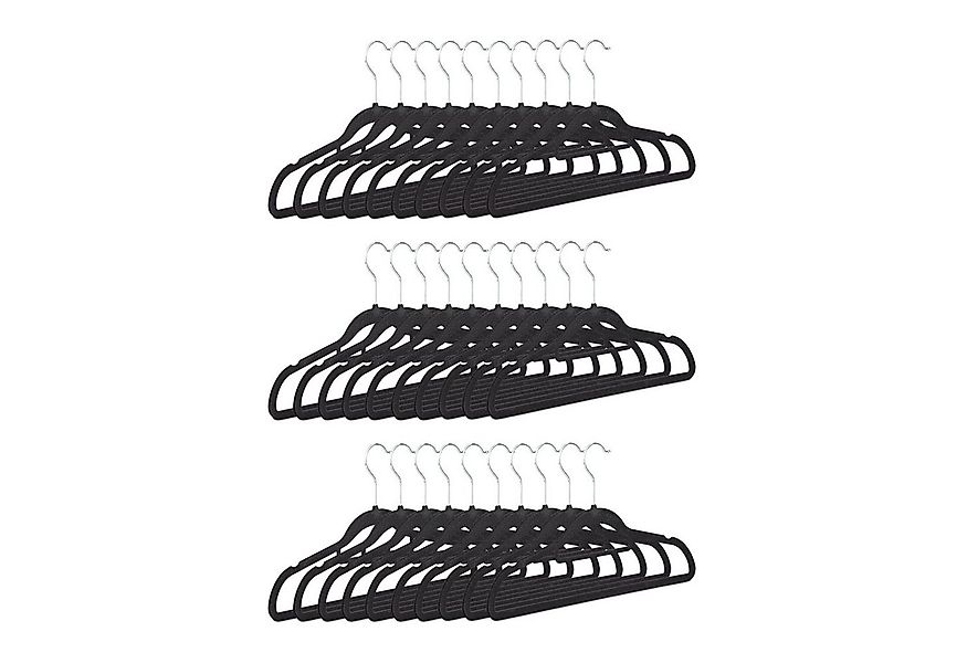 relaxdays Kleiderbügel Samt Kleiderbügel Set, (30-tlg), schwarz günstig online kaufen