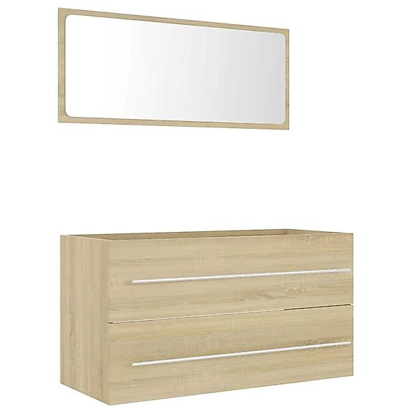vidaXL 2-Tlg Badmöbel-Set Sonoma-Eiche Holzwerkstoff 804848 günstig online kaufen