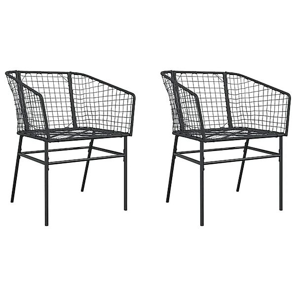 vidaXL Gartenstühle 2 Stk Schwarz Poly Rattan 369098 günstig online kaufen