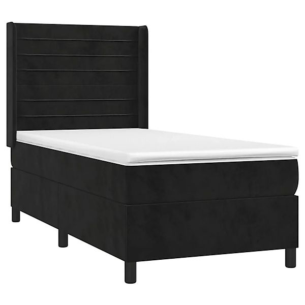 vidaXL Boxspringbett mit Matratze Schwarz 90x190 cm Samt 3132713 günstig online kaufen