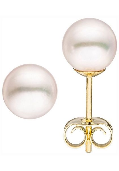 JOBO Paar Ohrstecker, 585 Gold mit Akoya-Zuchtperlen 6,5 mm günstig online kaufen