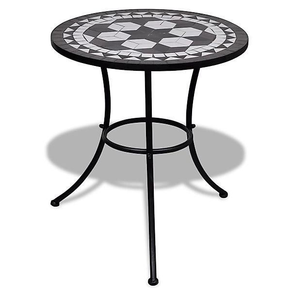 vidaXL Bistrotisch Schwarz und Weiß 60 cm Mosaik 41532 günstig online kaufen
