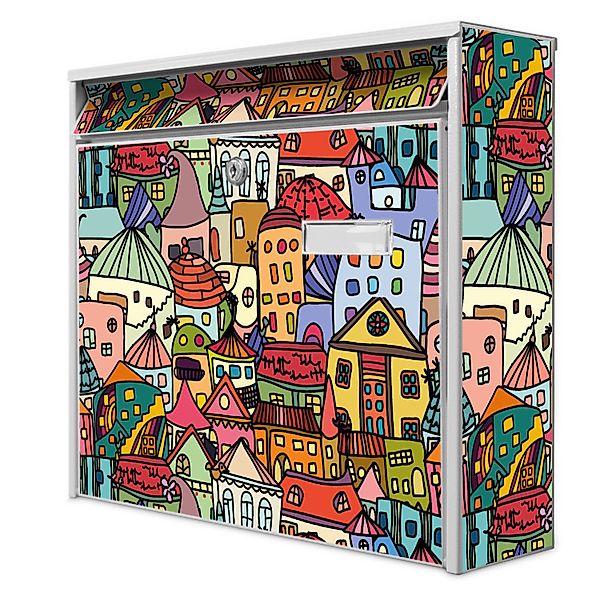 Banjado Briefkasten Weiß 36.2x32.2x10cm Groß / Inkl. Montagematerial & 2 Sc günstig online kaufen