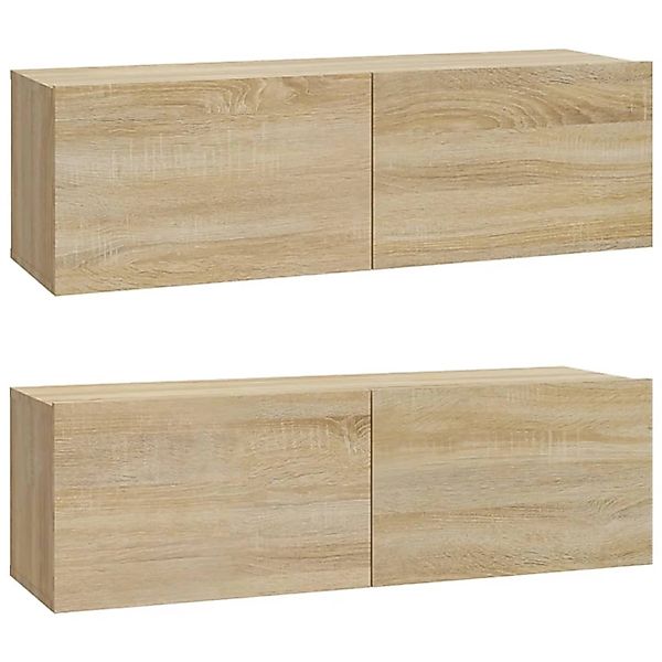 vidaXL TV-Wandschränke 2 Stk Sonoma-Eiche 100x30x30 cm Holzwerkstoff 804547 günstig online kaufen