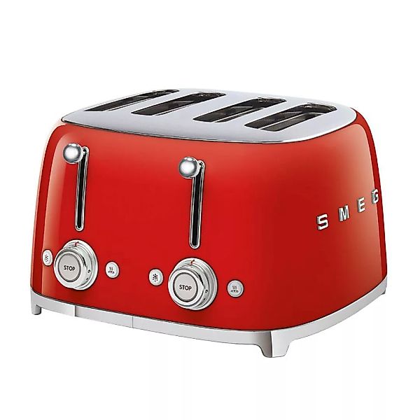 Smeg - TSF03 4-Scheiben Toaster - rot/lackiert/2x 6 Röstgradstufen/BxHxT 32 günstig online kaufen
