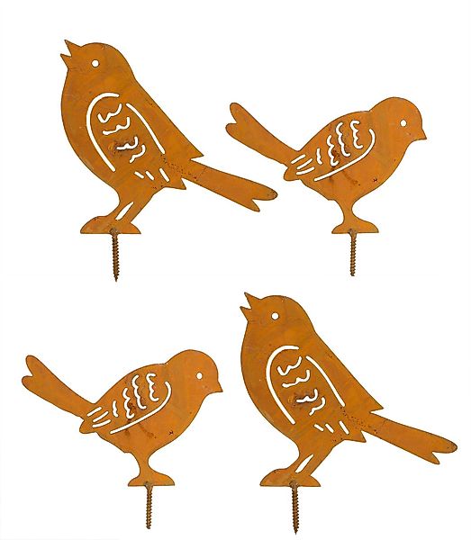 BigDean Gartenstecker 4er Set Vogel Gartenstecker günstig online kaufen