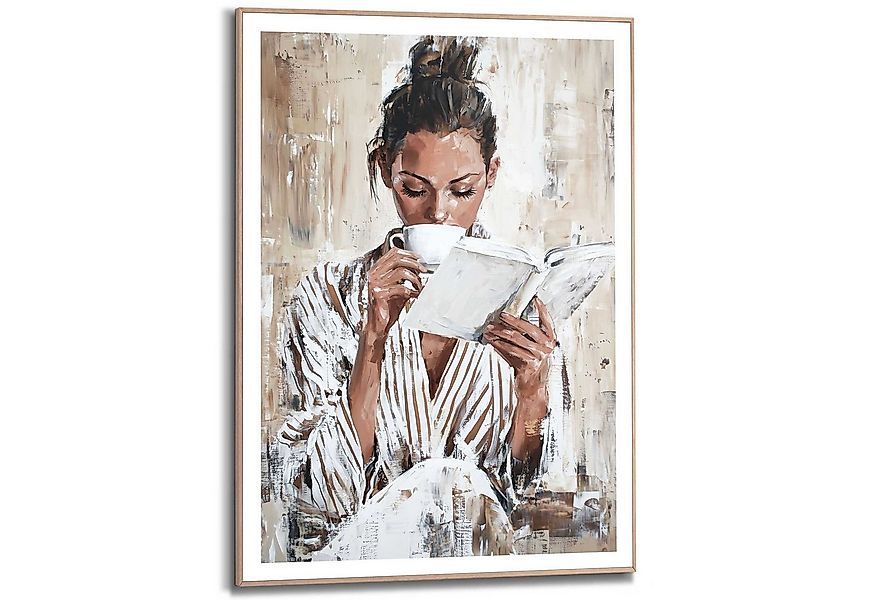 Reinders! Poster Morning Reading, Wohnzimmer - Frau - Lesen - Kaffee - Brau günstig online kaufen
