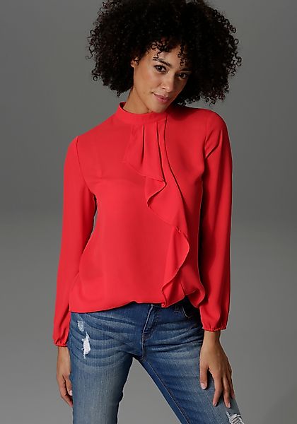 Aniston CASUAL Langarmbluse mit kleinem Volant günstig online kaufen