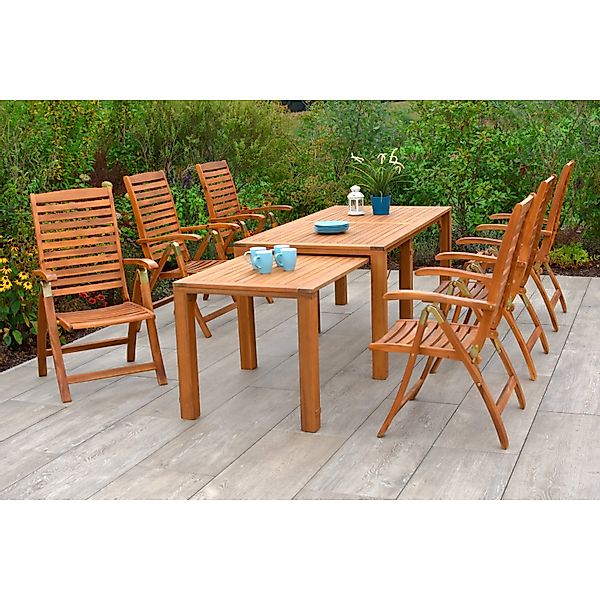 Merxx Gartenmöbel-Set Paraiba 8-teilig Flex-Ausziehtisch günstig online kaufen
