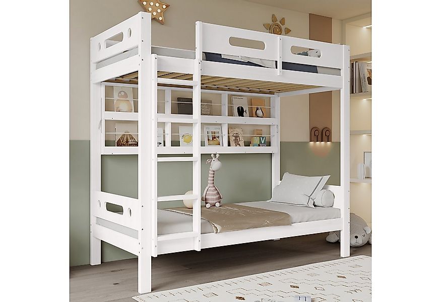 Sweiko Etagenbett 90x200cm (Etagenbett, Offenes Regal, Fünfstufige Leiter), günstig online kaufen