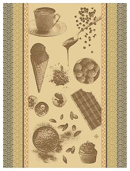 Le Jacquard Français Geschirrtuch Chocolat Recettes Cacao Braun 60x80 Baumw günstig online kaufen