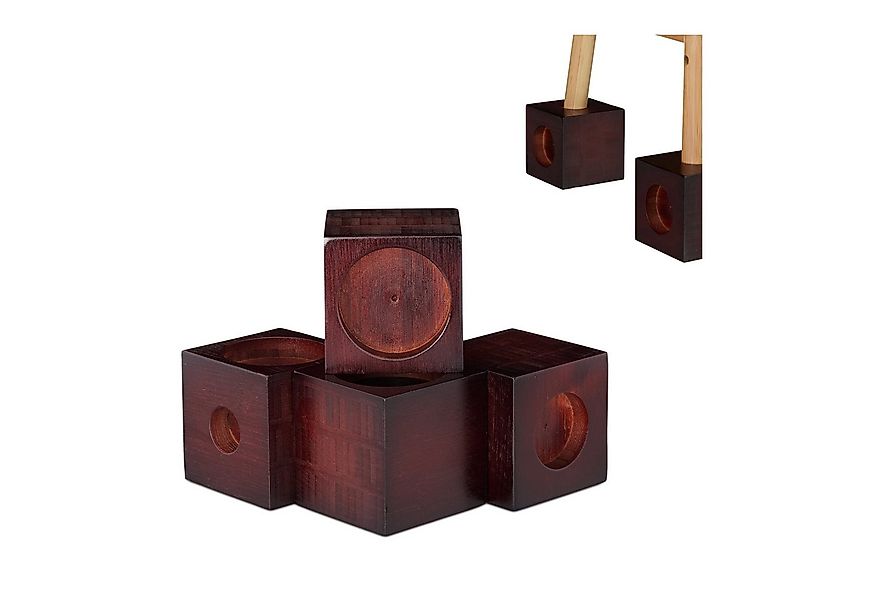 relaxdays Erhöhungs-Set Möbelerhöhung Bambus 4er Set günstig online kaufen