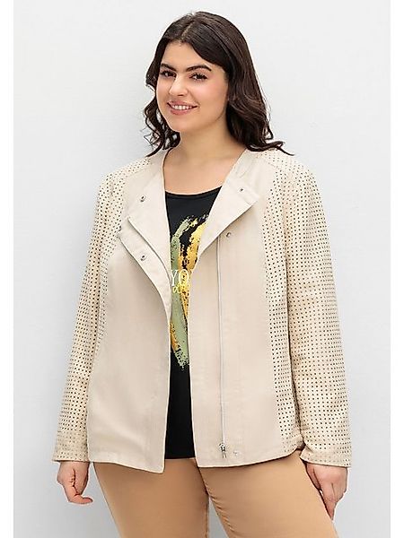 Sheego Lederimitatjacke Große Größen mit Lasercut-Muster günstig online kaufen