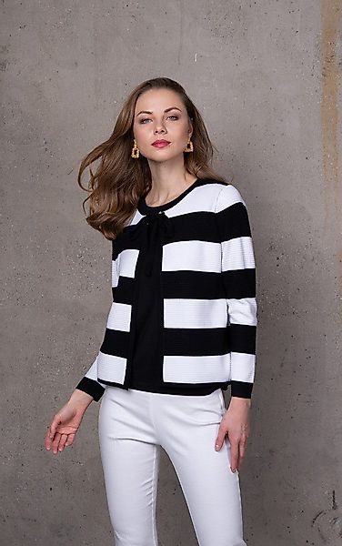 Passioni Cardigan mit geriffelter Optik Schwarz-Weiß, günstig online kaufen