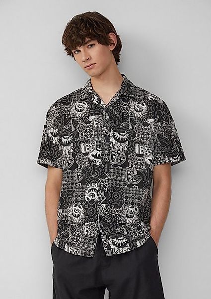 QS Kurzarmhemd Resort Fit: Baumwollhemd mit All-over-Print günstig online kaufen