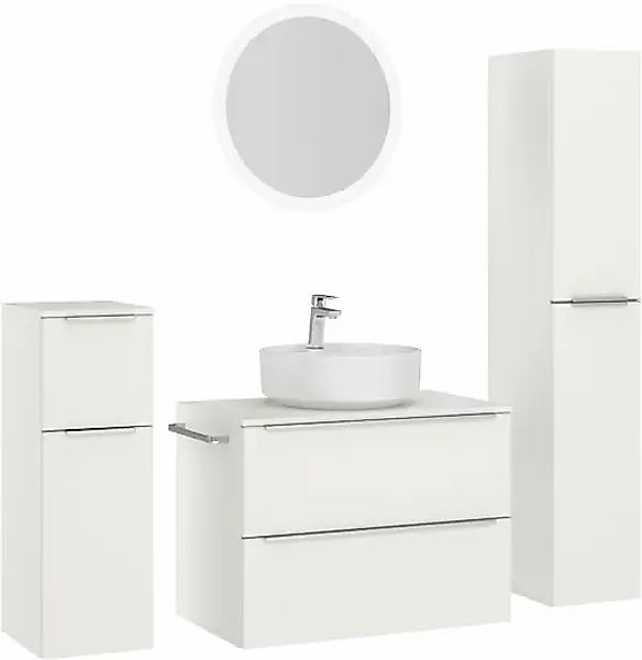 nobilia® Badmöbel-Set »Alvene« vormontiert, mit Soft-Close, 4 Stk. tlg. günstig online kaufen
