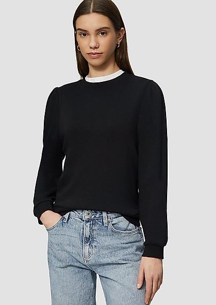 QS Sweatshirt Sweatshirt Viskosemix-Sweatshirt mit Puffärmeln günstig online kaufen