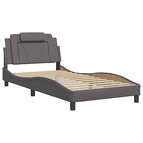 vidaXL Bett Bettgestell "Viana" ohne Matratze Grau 100x200 cm Kunstleder günstig online kaufen