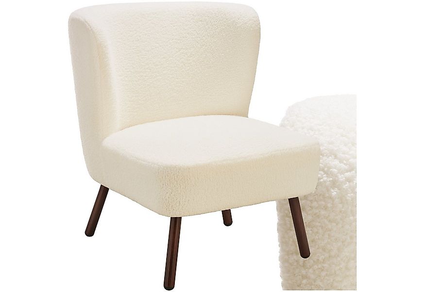 tectake Relaxsessel Teddy-Cocktailsessel, gepolstert, mit Bouclé-Bezug günstig online kaufen