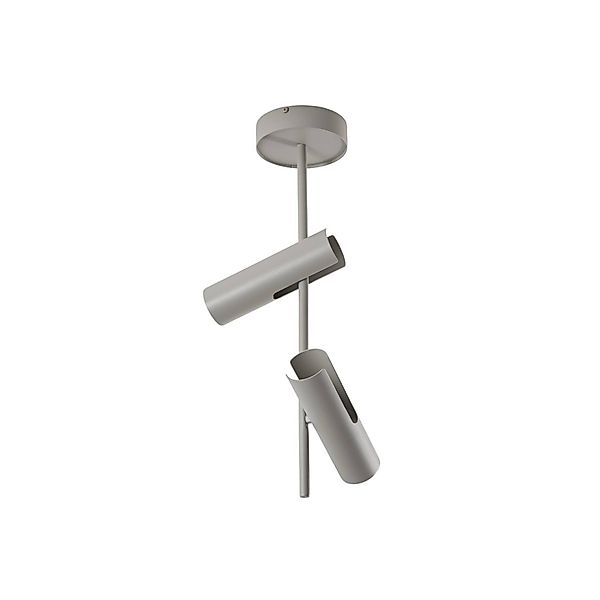 Deckenspot Leda 2, taupe, 2-flammig, Stahl, GU10, Höhe 55 cm günstig online kaufen