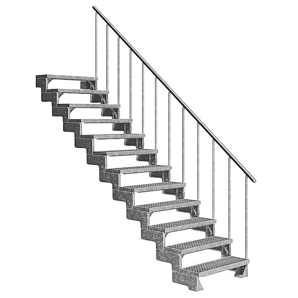 Dolle Außentreppe Gardentop 13 Gitterroststufen 80 cm + Alu-Geländer günstig online kaufen