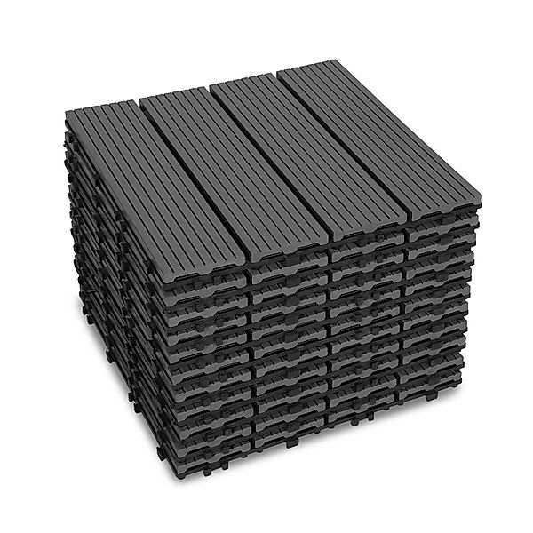 Clanmacy Holzfliesen 11x WPC Klickfliesen 30x30cm, günstig online kaufen