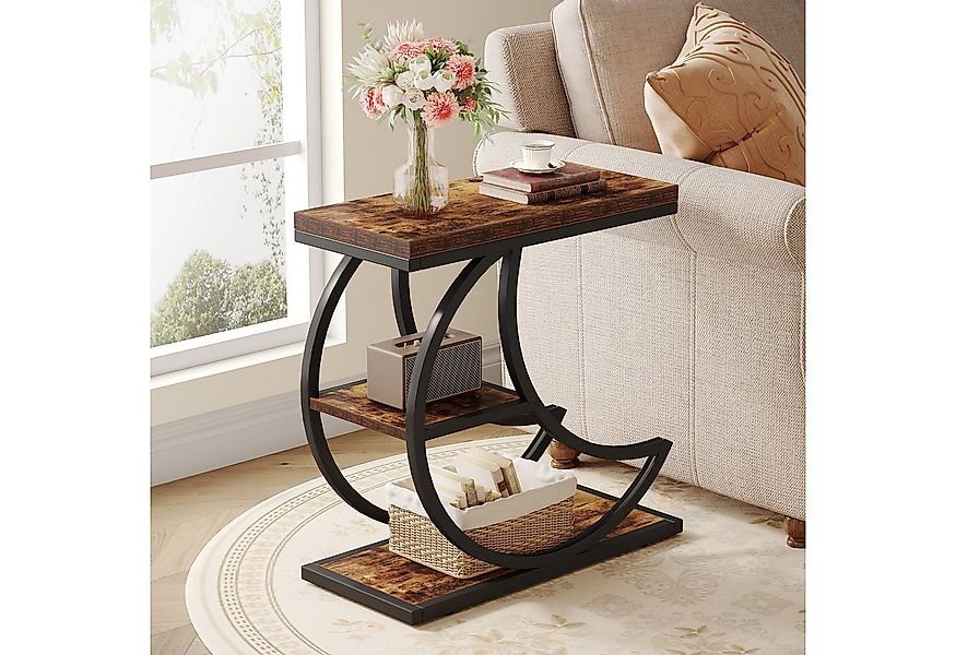 Tribesigns Beistelltisch Industrielle Beistelltische mit 3 Ablageflächen Co günstig online kaufen