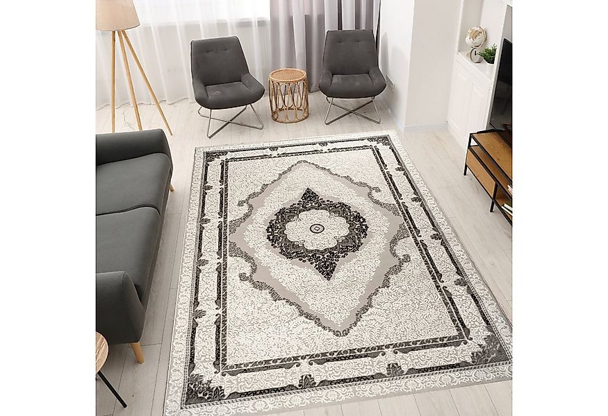 Carpetilla Orientteppich Teppich Wohnzimmer Klassisch Modern Qualitativ Gra günstig online kaufen