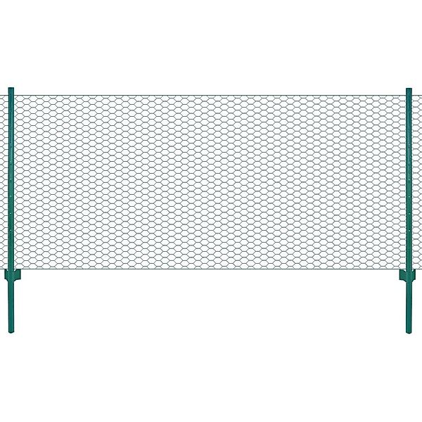 vidaXL Gartenzaun Maschendrahtzaun mit Pfosten Stahl günstig online kaufen