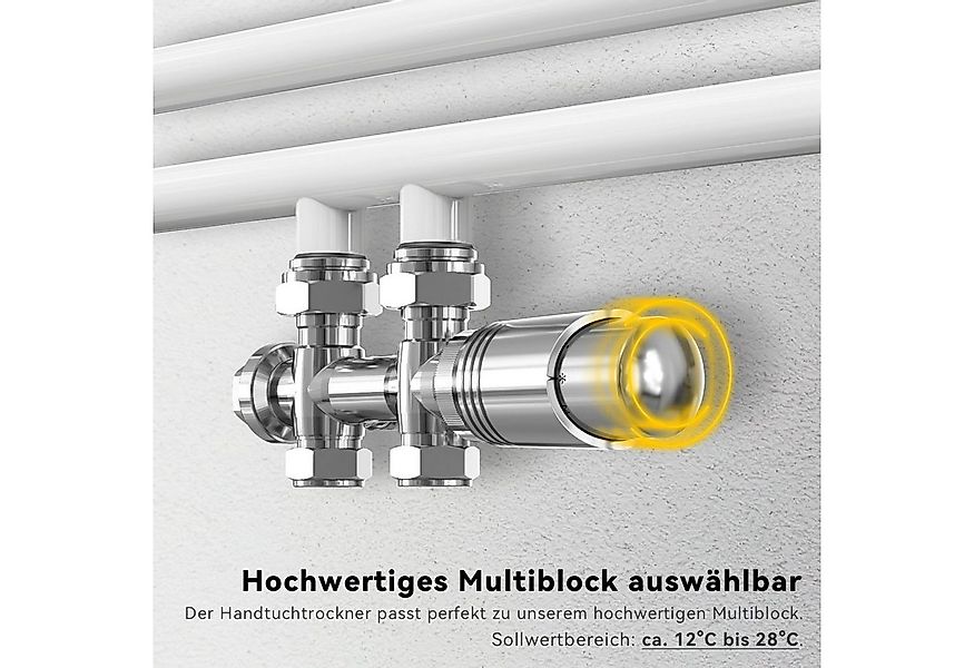 SONNI Badheizkörper Handtuchtrockner Handtuchwärmer Mittelanschluss, Weiß, günstig online kaufen