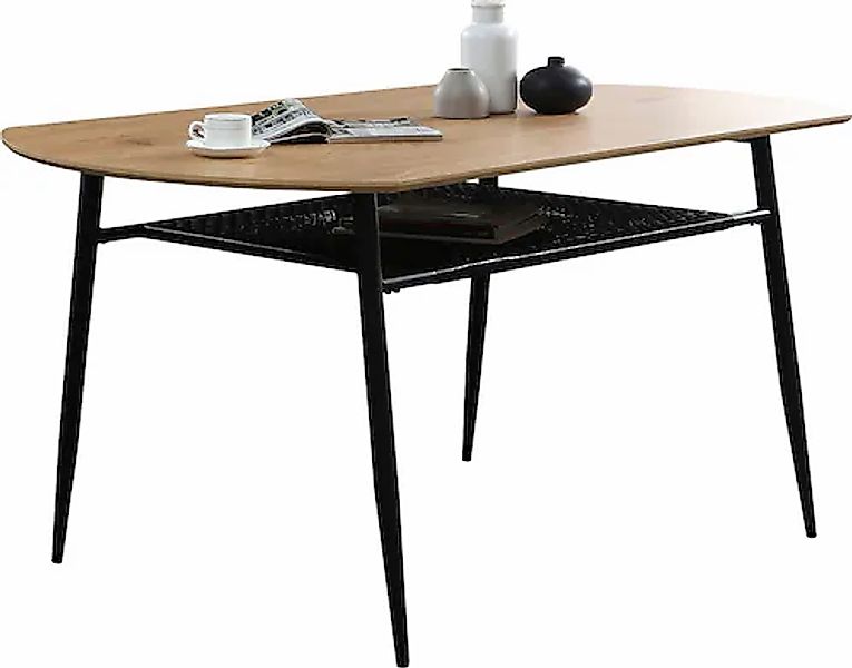 SalesFever Esstisch »Familienfreundlicher Tisch« Stilvolle Ablage aus Metal günstig online kaufen