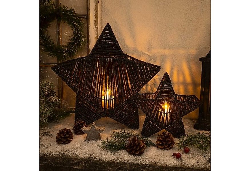 Online-Fuchs Kerzenhalter - 2er Set Windlicht Stern - Deko für Herbst, Wint günstig online kaufen